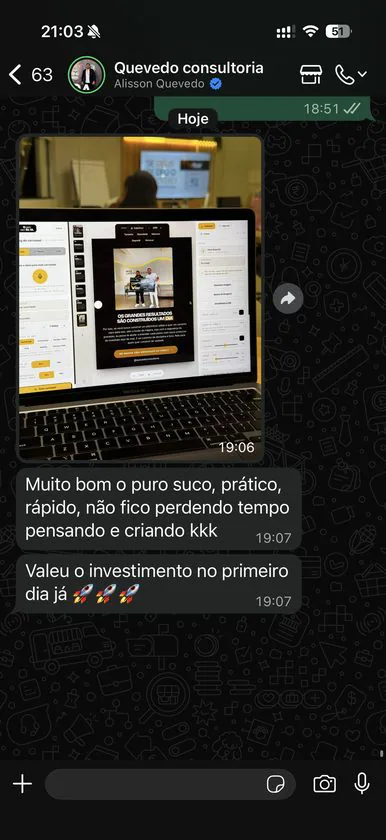 Print original do depoimento 7 de um assinante do Puro Suco da IA