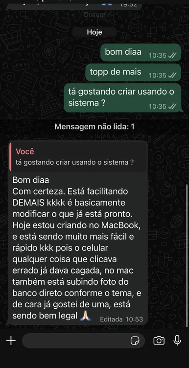 Print original do depoimento 4 de um assinante do Puro Suco da IA