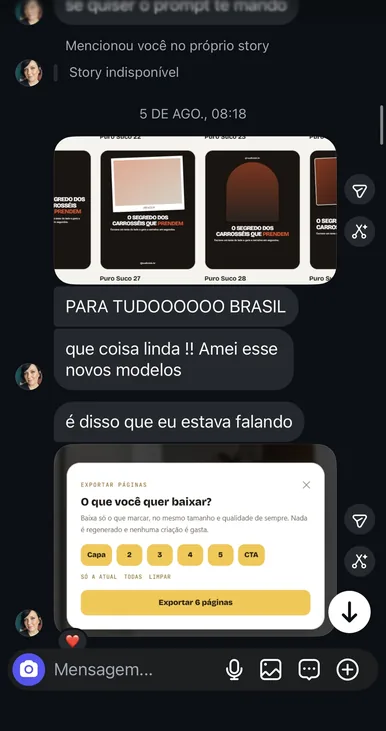 Print original do depoimento 5 de um assinante do Puro Suco da IA