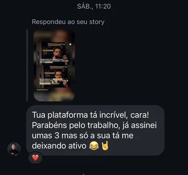 Print original do depoimento 1 de um assinante do Puro Suco da IA