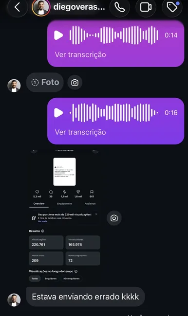 Print original do depoimento 2 de um assinante do Puro Suco da IA