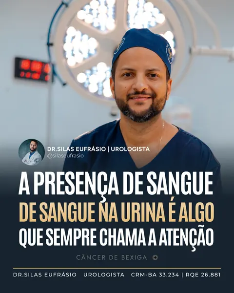 Urologia, slide 1 de 6: A presença de sangue na urina é algo que sempre chama a atenção