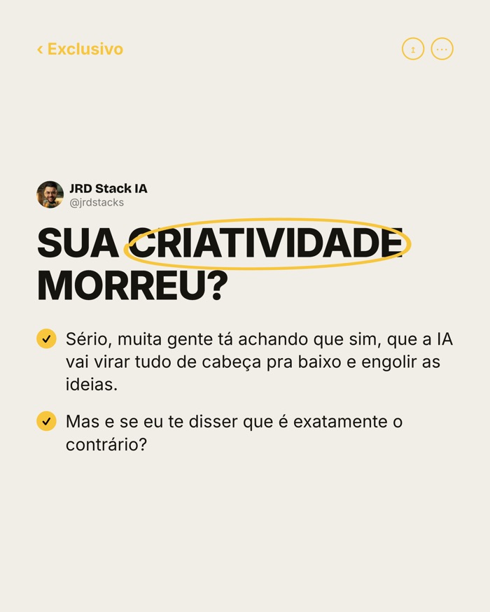 Capa de carrossel criada no Puro Suco da IA