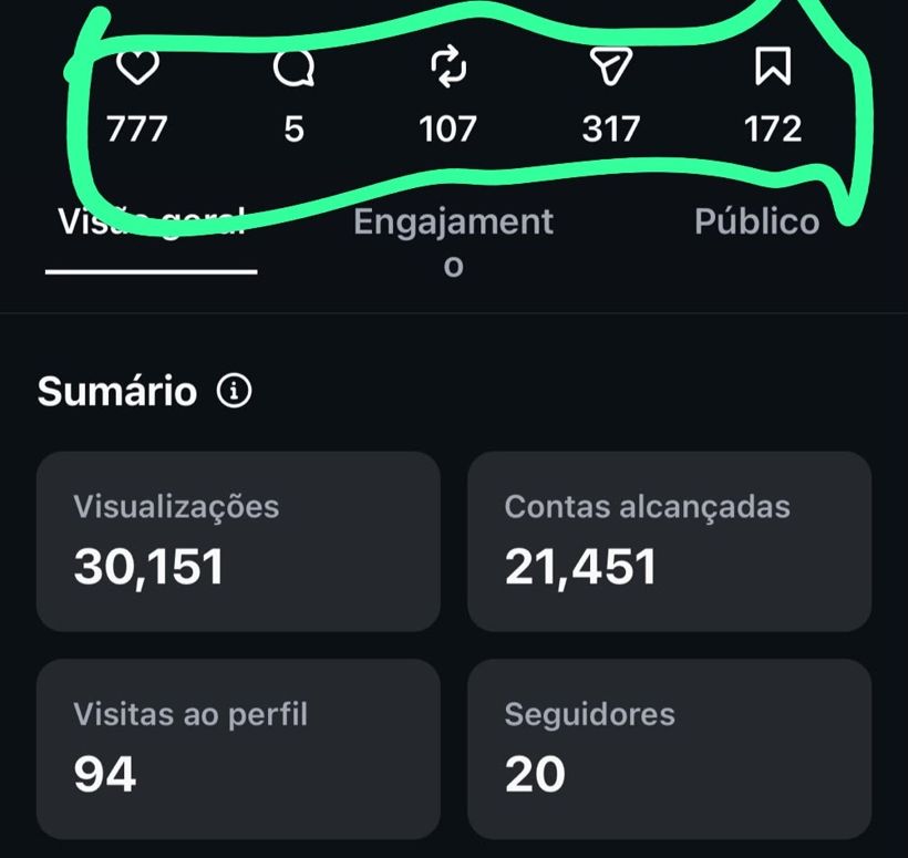 Insights do Instagram: 30.151 visualizações e 21.451 contas alcançadas